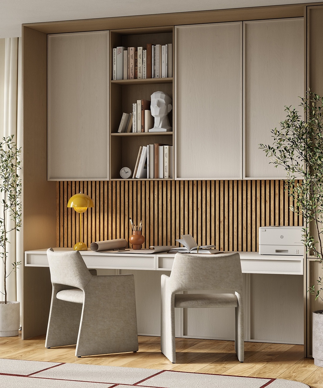 МДФ стеновая панель акустическая Cosca Decor Сканди Дуб Медный черный войлок 600×600×19 фото в интерьере МДФ стеновая панель акустическая Cosca Decor Сканди Дуб Медный черный войлок 600×600×19 фото в интерьере